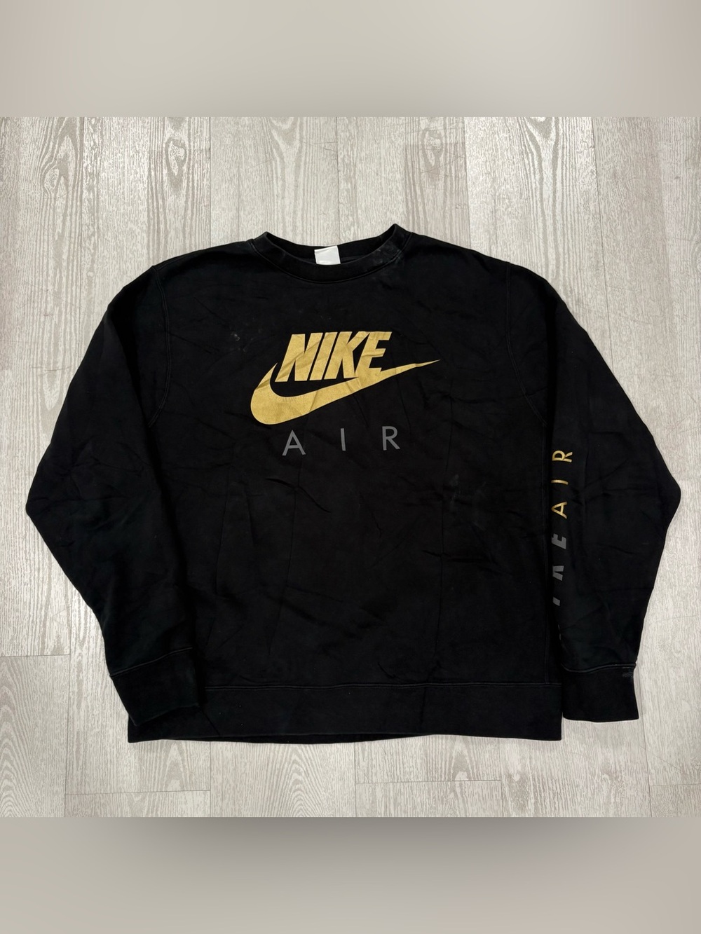 Nike Air Men's Black Sweatshirt with Gold Logo size L